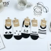 Yishuangshuang Children's Socks Summer Mesh breathable Cartoon Panda Invisible Socks Combed cotton Silicone anti-slip Boat socks details Picture